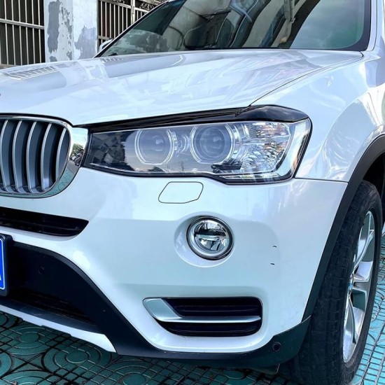 Φρυδάκια Μπροστινών Φαναριών Για Bmw X3 F25 LCI & X4 F26 2014-2017 Βαμμένα Μάυρο Γυαλιστερό Χρώμα 2 Τεμάχια