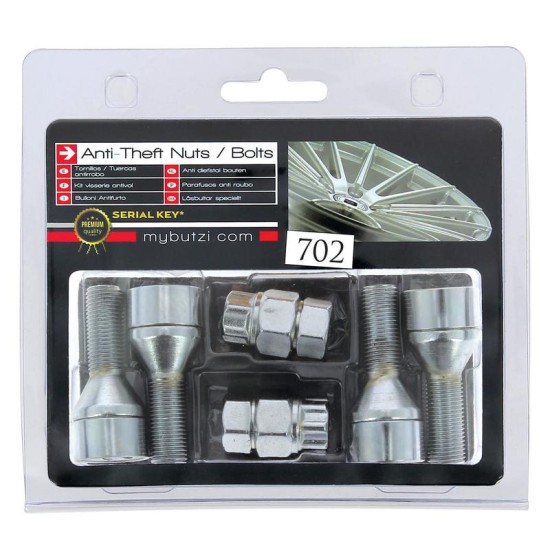 Αντικλεπτικά Μπουλόνια Ασφαλείας Butzi Premium Kit 6 pcs Με Μοναδικό Κλειδί-Εργαλείο Type-DD M12x1.25 L28 T17