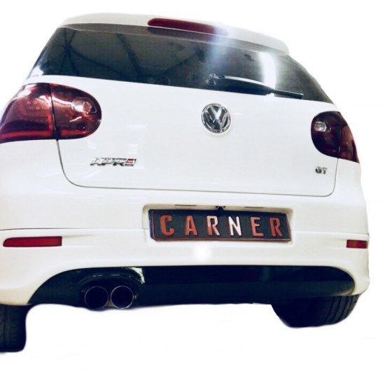 Πισινός Προφυλακτήρας Για VW Golf V (5) 03-08 R32 Look Με Εξατμίσεις Αριστερά Γυαλιστερό Μαύρο Από Abs Πλαστικό