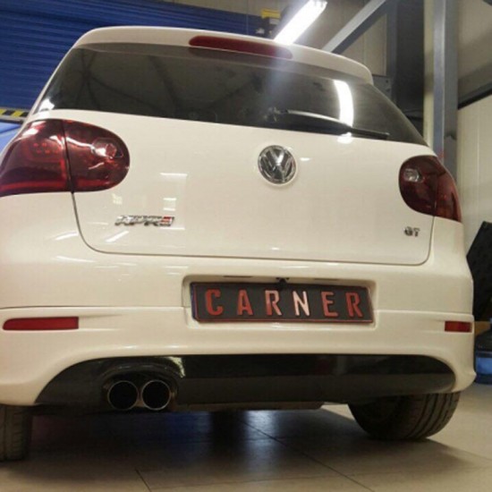 Πισινός Προφυλακτήρας Για VW Golf V (5) 03-08 R32 Look Με Εξατμίσεις Αριστερά Γυαλιστερό Μαύρο Από Abs Πλαστικό