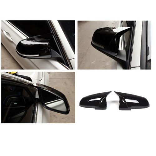 Καπάκια Καθρεφτών Για Bmw 5 F10 / F11 LCI (Facelift), 6 F06, F12, F13, 7 F02, F03, F04, 14-18 M4 Look Γυαλιστερό Μαύρο 2 Τεμάχια