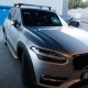 Μπάρες Οροφής Αλουμινίου Αεροδυναμικές CRUZ Airo T-128cm Σετ Με Πόδια Για Volvo XC90 2015+ Χωρίς Railing Ασημί 2 Τεμάχια