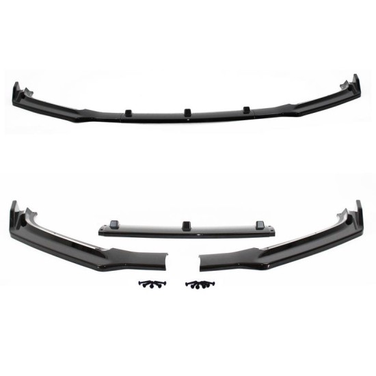 Μπροστινό Spoiler Για Audi A4 B9 15-19 Γυαλιστερό Μαύρο 3 Τεμάχια