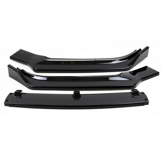 Μπροστινό Spoiler Για Audi A4 B9 15-19 Γυαλιστερό Μαύρο 3 Τεμάχια