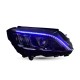 Μπροστινά Φανάρια Set Για Mercedes-Benz C-Class W205 14-18 Led Upgrade Σε Multibeam Full Led DRL Μαύρα Με Μοτέρ Carner
