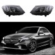 Μπροστινά Φανάρια Set Για Mercedes-Benz C-Class W205 14-18 Led Upgrade Σε Multibeam Full Led DRL Μαύρα Με Μοτέρ Carner