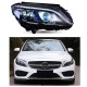 Μπροστινά Φανάρια Set Για Mercedes-Benz C-Class W205 14-18 Led Upgrade Σε Multibeam Full Led DRL Μαύρα Με Μοτέρ Carner