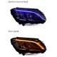 Μπροστινά Φανάρια Set Για Mercedes-Benz C-Class W205 14-18 Led Upgrade Σε Multibeam Full Led DRL Μαύρα Με Μοτέρ Carner