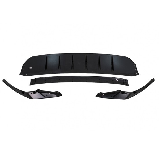 Μπροστινό Spoiler Για Audi Q8 S-Line (2018-2023) Γυαλιστερό Μαύρο 4 Τεμάχια