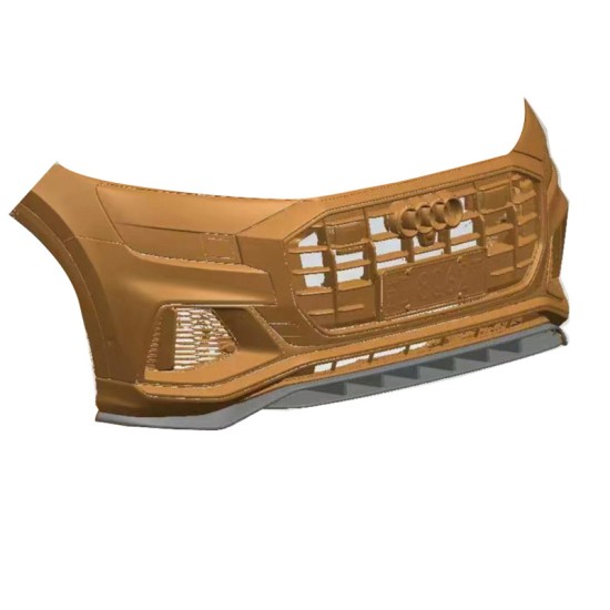 Μπροστινό Spoiler Για Audi Q8 S-Line (2018-2023) Γυαλιστερό Μαύρο 4 Τεμάχια