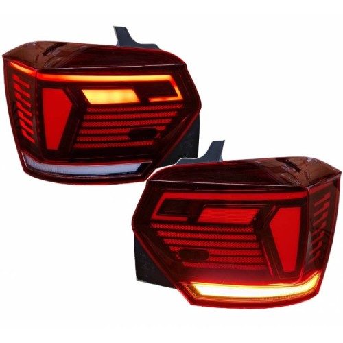 Πισινά Φανάρια Set Για Vw Polo AW 2018+ Led R-Line Look Red/Crystal