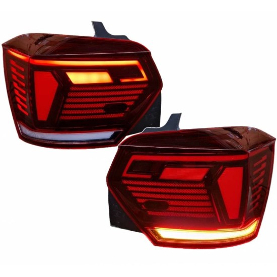 Πισινά Φανάρια Set Για Vw Polo AW 2018+ Led R-Line Look Red/Crystal