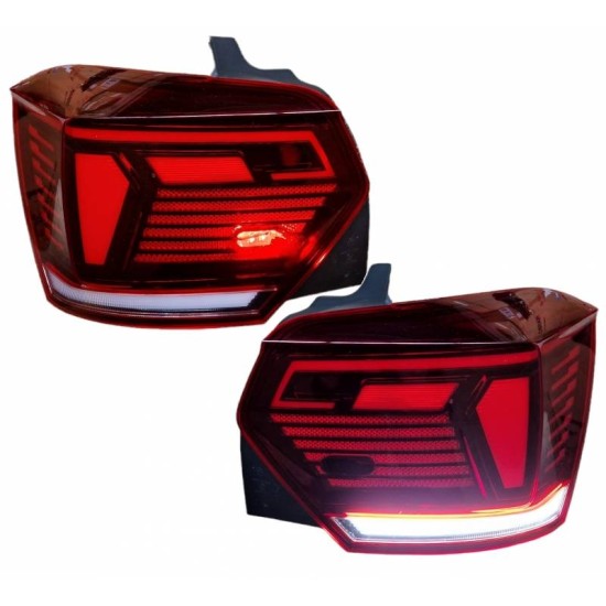Πισινά Φανάρια Set Για Vw Polo AW 2018+ Led R-Line Look Red/Crystal
