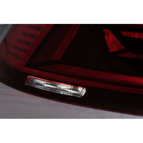 Πισινά Φανάρια Set Για VW Passat B8 3G (2015-2019) Limousine Sequential Dynamic Φλας B8.5 Design Red/Crystal