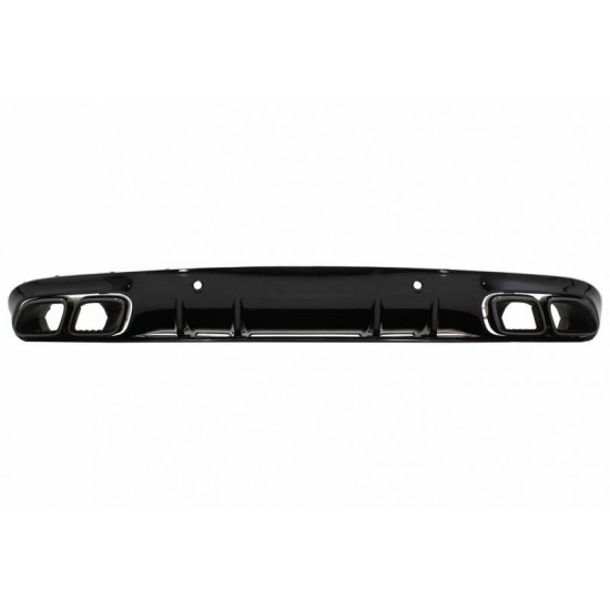 Diffuser Πίσω Προφυλακτήρα Για Mercedes-Benz C-Class C205 Coupe 14-21 Amg 63 Look Με Μαύρες Μπούκες