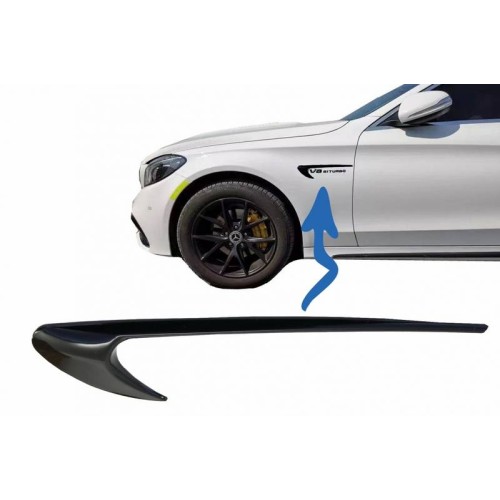 Αυτοκόλλητα Σήματα Φτερού Για Mercedes-Benz  GLC X253 , C-Class W205 , E--Class W213 Μαύρο Γυαλιστερό 2 Τεμάχια