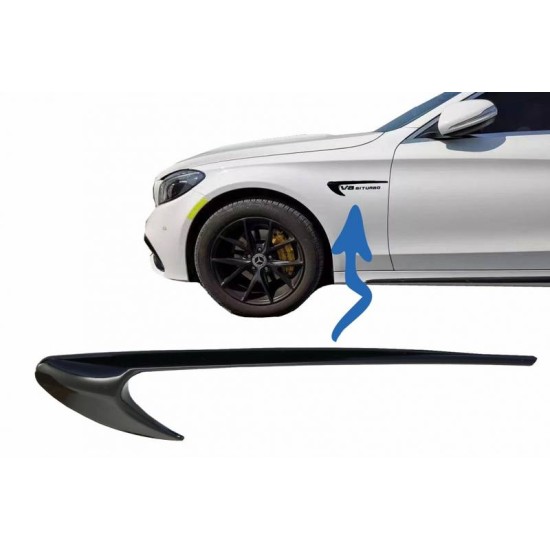 Αυτοκόλλητα Σήματα Φτερού Για Mercedes-Benz  GLC X253 , C-Class W205 , E--Class W213 Μαύρο Γυαλιστερό 2 Τεμάχια