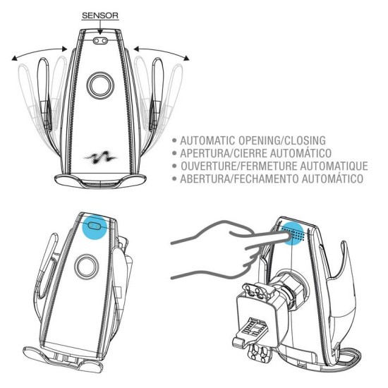 Βάση Κινητού Αυτοκινήτου Με Wireless Charger Με Βεντούζα Pulse Mobile CARHL14