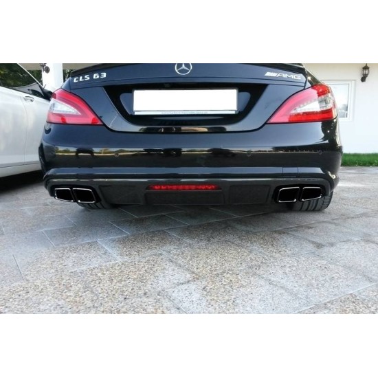 Μπούκες Εξάτμισης Διπλές "Τετράμπουκα" Για Mercedes-Benz W211, W212, W204, W209, W221, W164, W166 Amg 63 Look Black Edition 2 Τεμάχια