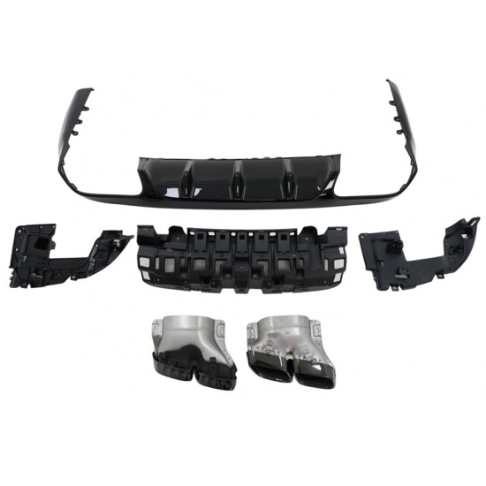 Diffuser Πίσω Προφυλακτήρα Για Mercedes-Benz E-Class C238 Coupe / A238 Cabrio 16-19 Amg 63 Look Με Μαύρες Μπούκες