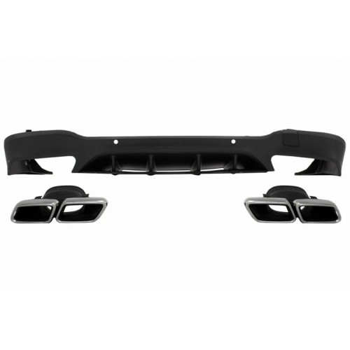 Diffuser Πίσω Προφυλακτήρα Για Mercedes-Benz GLC SUV X253 2015-2019 GLC63 Amg Look Για Amg Sport Line Προφυλακτήρες Σετ Με Μπούκες Χρωμίου