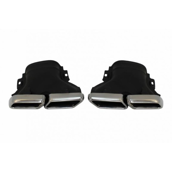 Diffuser Πίσω Προφυλακτήρα Για Mercedes-Benz GLC SUV X253 2015-2019 GLC63 Amg Look Για Amg Sport Line Προφυλακτήρες Σετ Με Μπούκες Χρωμίου