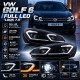 Μπροστινά Φανάρια Set Για Vw Golf VI (6) 08-12 DRL & Led Signal Dynamic Look Golf 7,5 Μαύρα Με ασημί Γραμμή Full Led Με Μοτέρ Carner
