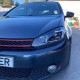 Μπροστινά Φανάρια Set Για Vw Golf VI (6) 08-12 DRL & Led Signal Dynamic Look Golf 7,5 Μαύρα Με ασημί Γραμμή Full Led Με Μοτέρ Carner