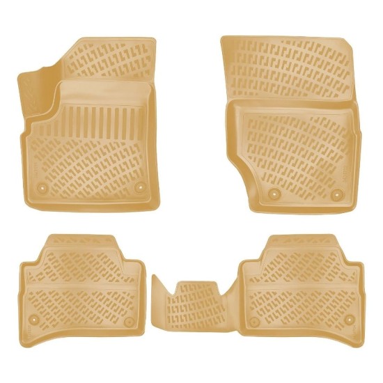 Πατάκια Σκαφάκια 3D Από Λάστιχο TPE Για Porsche Cayenne 1 2002-2010 Rizline 4 Τεμάχια Μπεζ