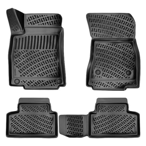 Πατάκια Σκαφάκια 3D Από Λάστιχο TPE Για Mercedes GLB X247 2019- Rizline 4 Τεμάχια Μαύρα
