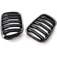 Καρδιές Μάσκας Για Bmw 3 E46 99-01 Sedan/Touring/Compact M4 Look Με Διπλή Γρίλια Μαύρο Γυαλιστερό 2 Τεμάχια