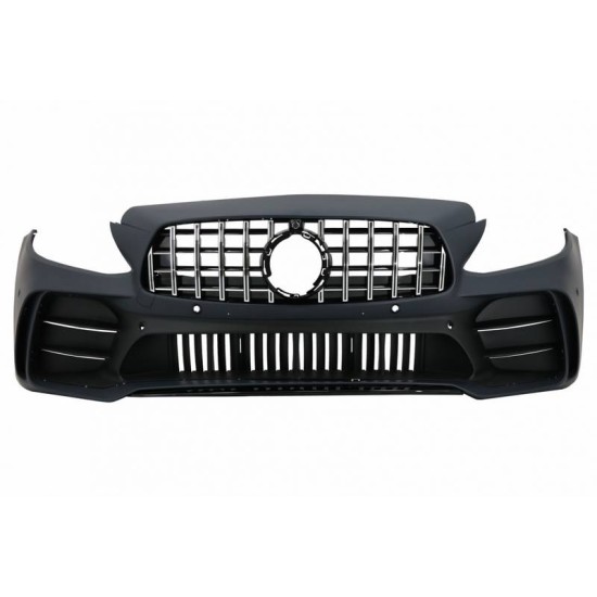 Μπροστινός Προφυλακτήρας Για Mercedes-Benz C-Class C205/W205 14-21 GTR Look (Black Mamba) Με Μαύρο/ Χρώμιο Μάσκα