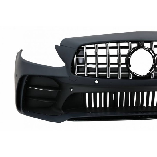 Μπροστινός Προφυλακτήρας Για Mercedes-Benz C-Class C205/W205 14-21 GTR Look (Black Mamba) Με Μαύρο/ Χρώμιο Μάσκα