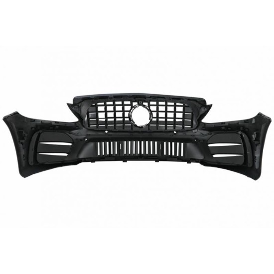 Μπροστινός Προφυλακτήρας Για Mercedes-Benz C-Class C205/W205 14-21 GTR Look (Black Mamba) Με Μαύρο/ Χρώμιο Μάσκα