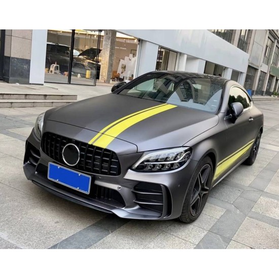 Μπροστινός Προφυλακτήρας Για Mercedes-Benz C-Class C205/W205 14-21 GTR Look (Black Mamba) Με Μαύρο/ Χρώμιο Μάσκα