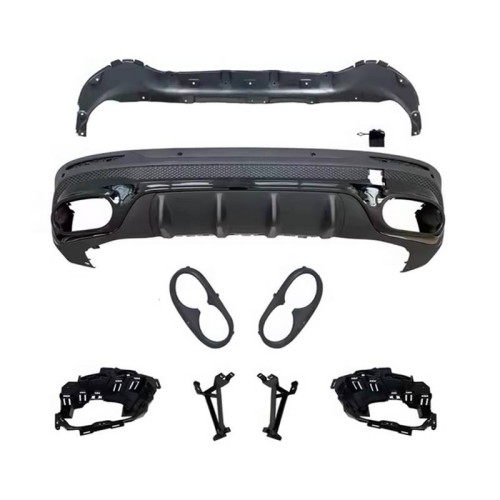 Diffuser Πίσω Προφυλακτήρα Για Mercedes-Benz GLB (X247) 2019+ Amg GLB45 Look Για Amg Line Προφυλακτήρες Piano Black