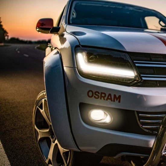 Μπροστινά Φανάρια Set Για Vw Amarok 2010+ DRL Full Led Halogen Version Μαύρα LEDHL107-BK RHD (Δεξιοτίμονα) Osram Ledriving