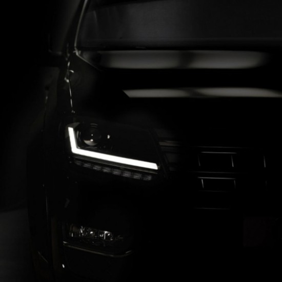 Μπροστινά Φανάρια Set Για Vw Amarok 2010+ DRL Full Led Halogen Version Μαύρα LEDHL107-BK RHD (Δεξιοτίμονα) Osram Ledriving