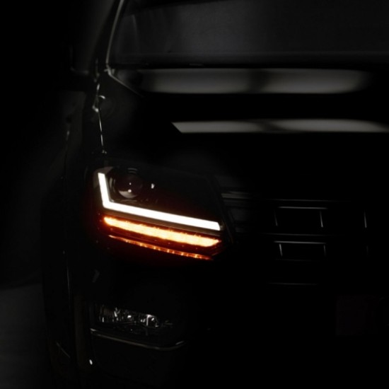Μπροστινά Φανάρια Set Για Vw Amarok 2010+ DRL Full Led Halogen Version Μαύρα LEDHL107-BK RHD (Δεξιοτίμονα) Osram Ledriving