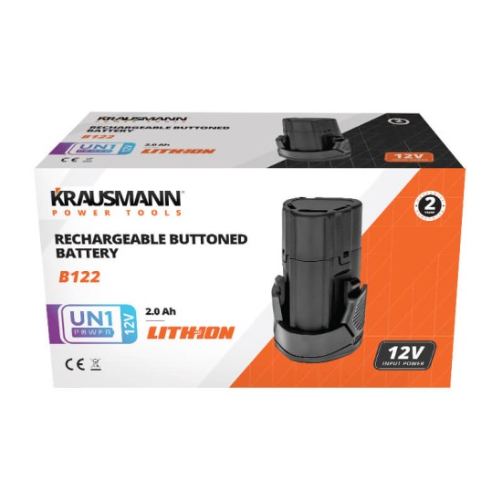 Καστάνια Mini 3/8" 12V Με Μπαταρία 2.0Ah Και Τσαντα Krausmann U78012-12S
