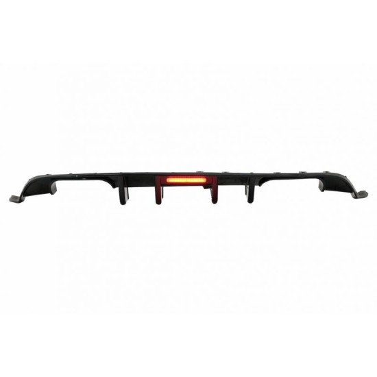 Diffuser Πίσω Προφυλακτήρα Για VW Golf VII (7.5) 17-20 Facelift R-Look Μαύρο Γυαλιστερό Με Led Στοπάκι