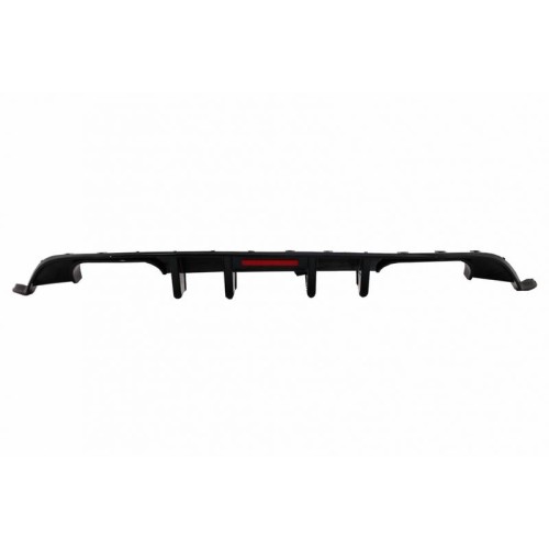 Diffuser Πίσω Προφυλακτήρα Για VW Golf VII (7.5) 17-20 Facelift R-Look Μαύρο Γυαλιστερό Με Led Στοπάκι