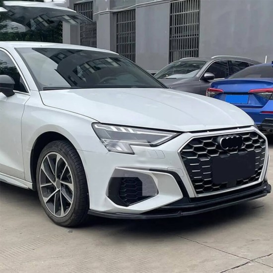 Μπροστινό Spoiler Για Audi A3 8Y 2020+ S Line / S3 Sedan / Sportsback Γυαλιστερό Μαύρο