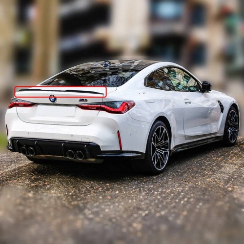 Αεροτομή Πορτ Παγκάζ Για Bmw 4 G22 2020+ 2D M4 Look Lipspoiler Γυαλιστερή Μαύρη Από Abs Πλαστικό