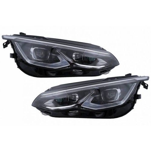 Μπροστινά Φανάρια Set Για Vw Golf VIII (8) 19-24 R Look DRL & Dynamic Φλας Μαύρα Με Χρώμιο Με Μοτέρ Carner