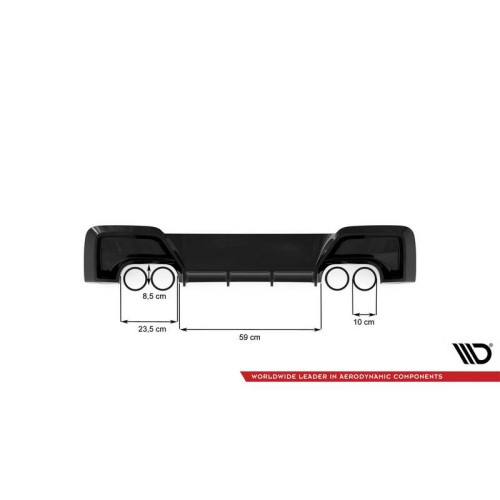 Diffuser Πίσω Προφυλακτήρα Για Bmw 1 F20 11-15 M135i Προφυλακτήρα Γυαλιστερό Μαύρο Με 2 Διπλές Τρύπες Εξάτμισης Αριστερά & Δεξιά Από Abs Πλαστικό Maxton Design 1 Τεμάχιο