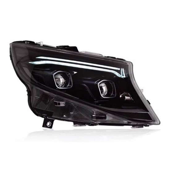 Μπροστινά Φανάρια Set Για Mercedes-Benz Vito W447 14-24 W448 2025 Look DRL Led Tube Μαύρα Carner
