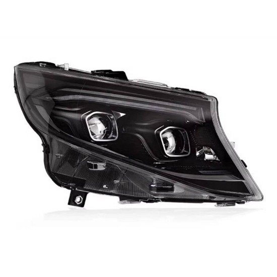 Μπροστινά Φανάρια Set Για Mercedes-Benz Vito W447 14-24 W448 2025 Look DRL Led Tube Μαύρα Carner