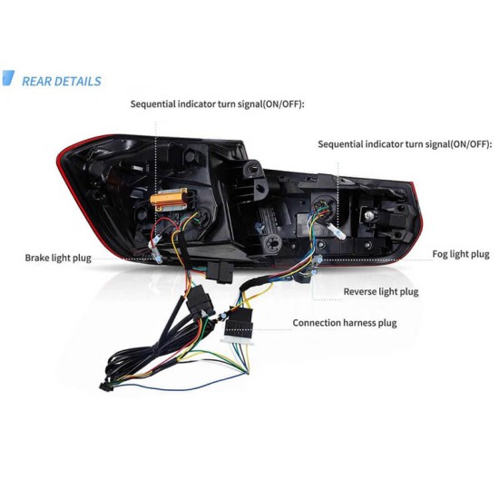 Πισινά Φανάρια Set Για Bmw 3 F30 11-18 Sedan CSL M3 F80 / Laser Look Red/Crystal Vland