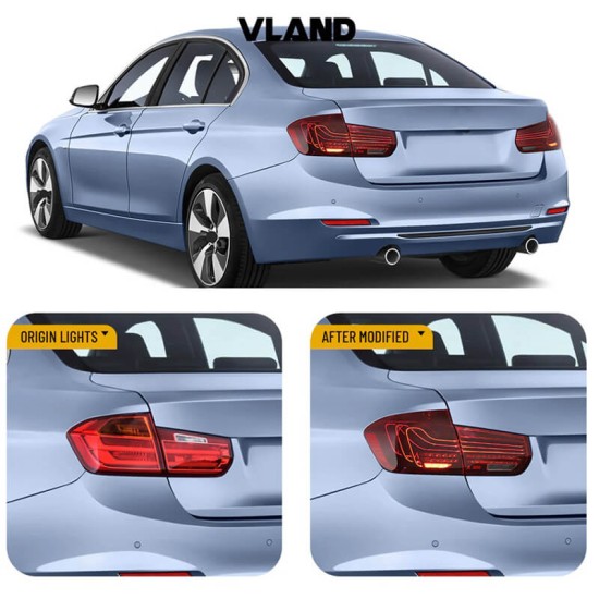 Πισινά Φανάρια Set Για Bmw 3 F30 11-18 Sedan CSL M3 F80 / Laser Look Red/Crystal Vland